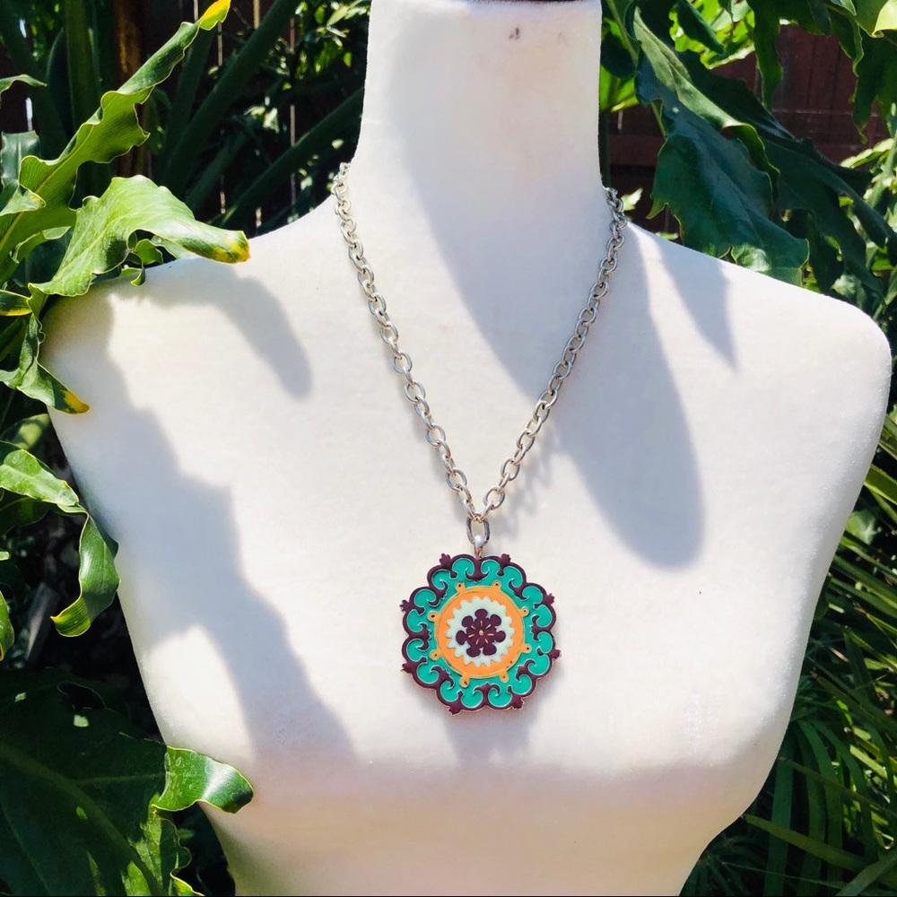 Lucky Brand colorful medallion necklace